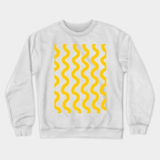 Yellow vertical curly wavy lines pattern Crewneck Sweatshirt